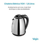 Chaleira Elétrica Elgin inox 1,8L com Desligamento Automático - Esquentar Água 110v ou 220v