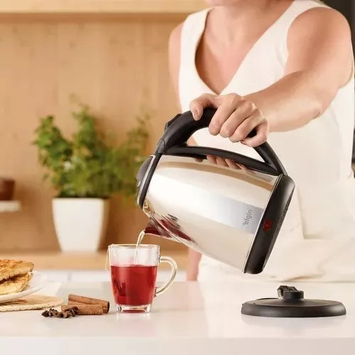 Chaleira Elétrica Elgin inox 1,8L com Desligamento Automático - Esquentar Água 110v ou 220v