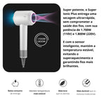 Secador de Cabelo Super Ionic Plus Branco 1700W 3 Temperaturas Jato Frio e Difusor - Elgin