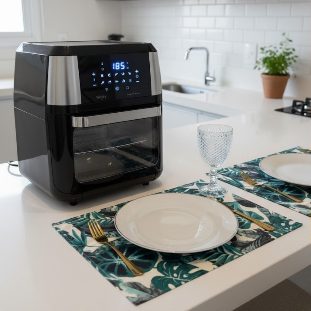 Fritadeira Oven Fry 4 em 1 Elgin Display Digital 12 Litros 1800W + Brinde Jogo Americano