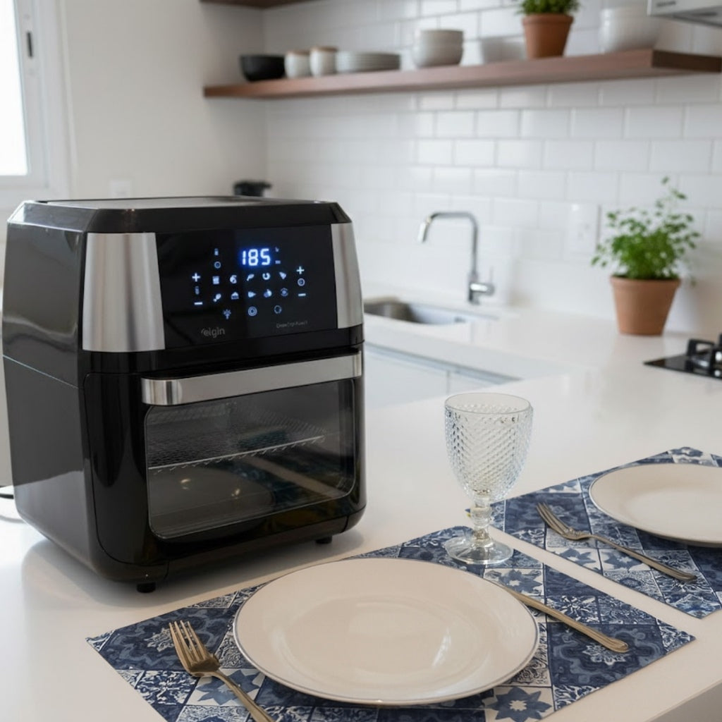 Fritadeira Oven Fry 4 em 1 Elgin Display Digital 12 Litros 1800W + Brinde Jogo Americano
