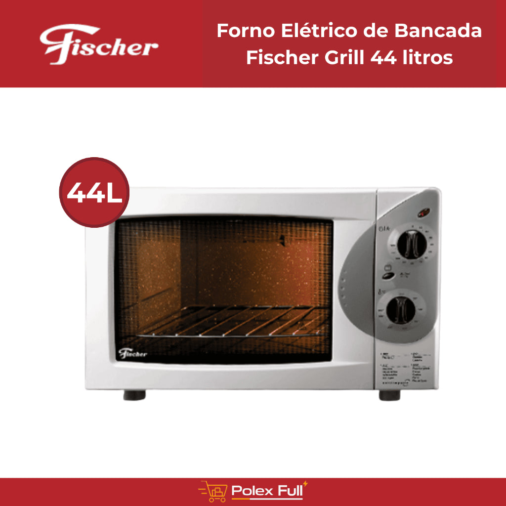 Forno de Bancada Elétrico - Fischer Grill - 44L - Branco - Autolimpante - 50 à 320ºC