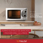 Forno de Bancada Elétrico - Fischer Grill - 44L - Branco - Autolimpante - 50 à 320ºC