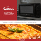 Forno Elétrico De Bancada - Fischer Pop Grill - 44 litros- 1775w - Preto
