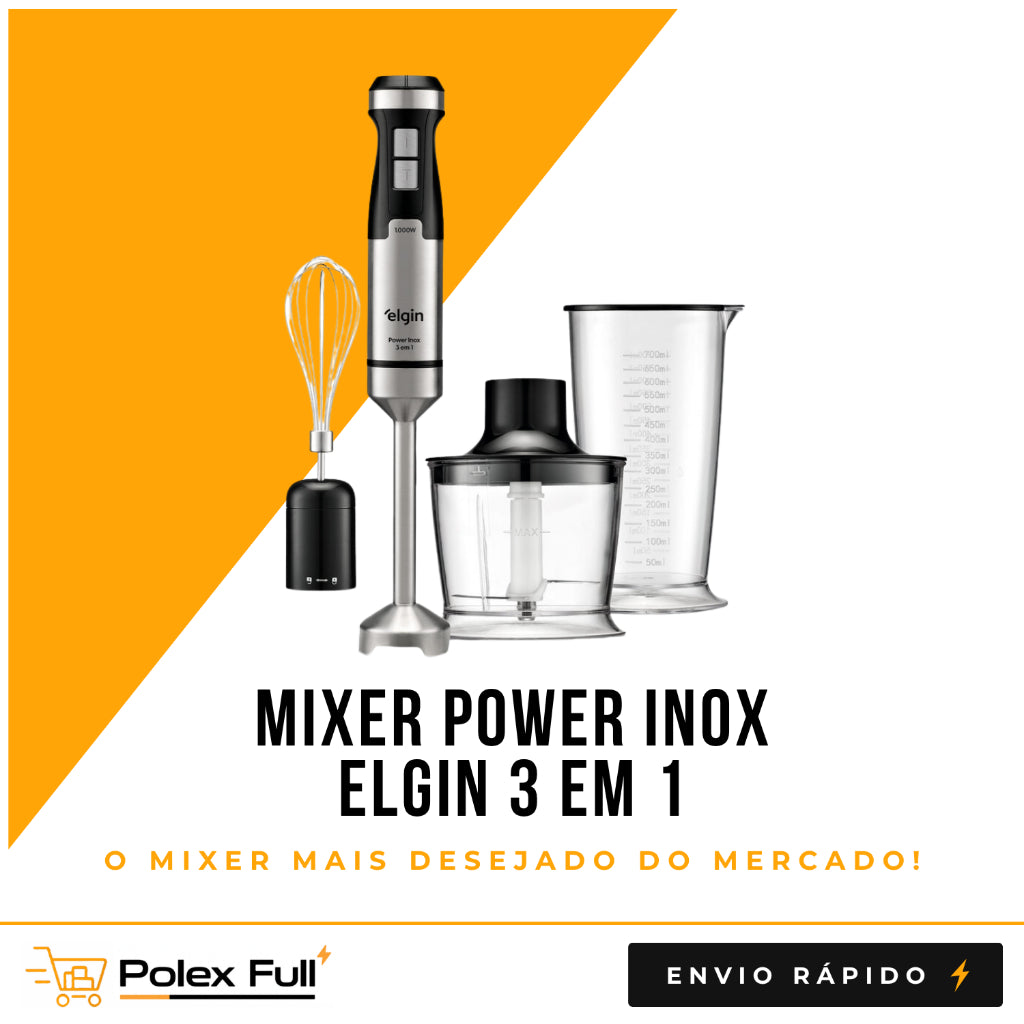 Mixer 1000W 3 em 1 Elgin Power Inox - Batedor Processador