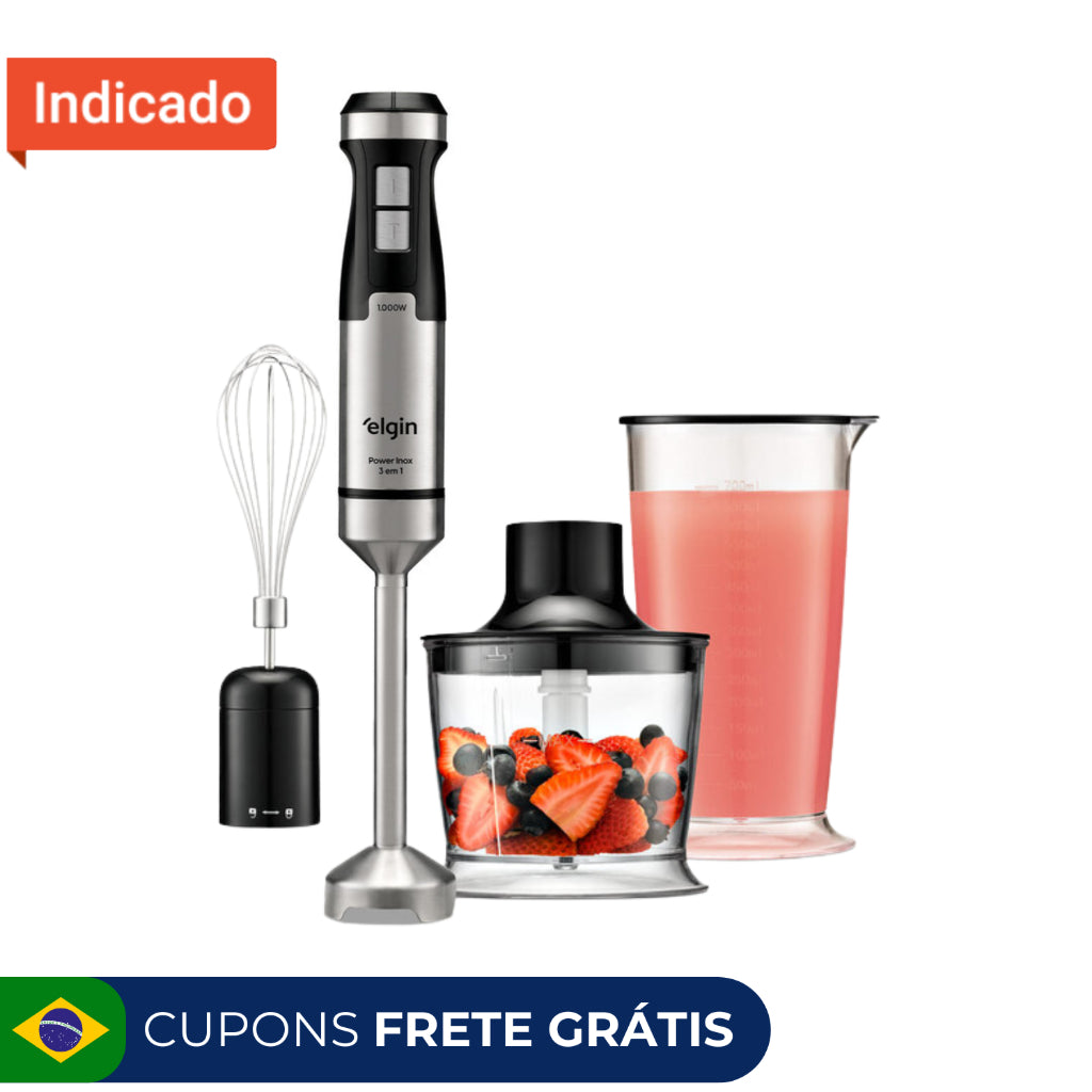 Mixer 1000W 3 em 1 Elgin Power Inox - Batedor Processador