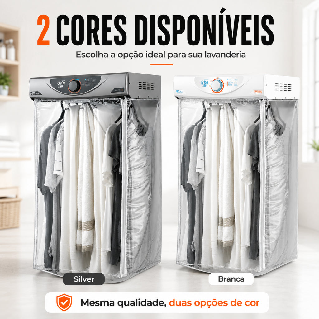 Secadora de Roupas de Parede 8Kg Super Ciclo Branca/Cinza Fischer