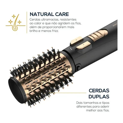 Escova Rotativa Ber21pd Preto E Dourado Bivolt