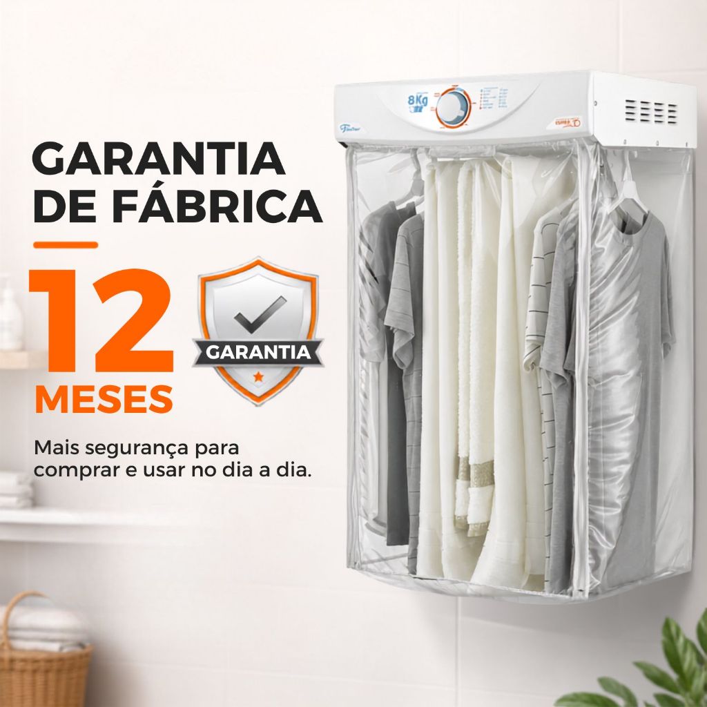Secadora de Roupas de Parede 8Kg Super Ciclo Branca Fischer