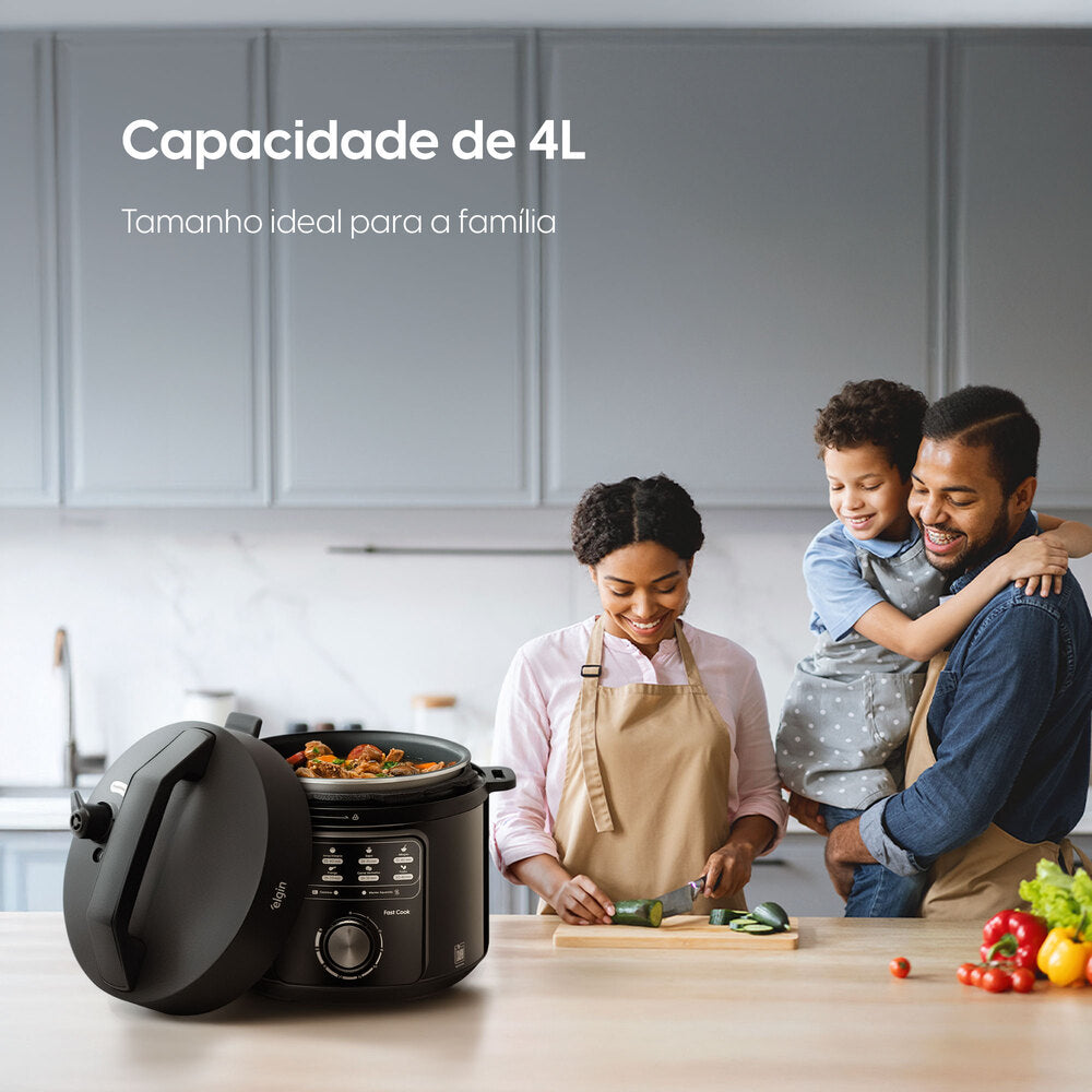 Panela De Pressão Elétrica Fast Cook Preta Elgin - 900w