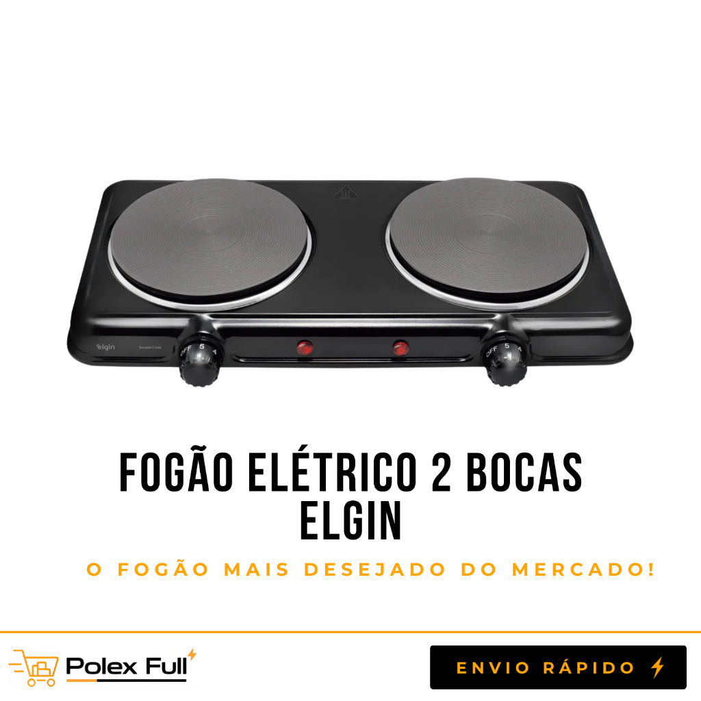Fogão Elétrico Portátil 2 Bocas 2000W Elgin – Compacto, Potente, Aquecimento em segundos