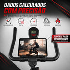 Bicicleta Spinning Ergométrica Exercícios - Monitor Profissional - Suporta até 120kg - Polex Full