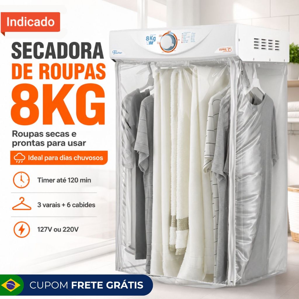 Secadora de Roupas de Parede 8Kg Super Ciclo Branca Fischer
