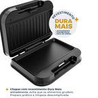 Sanduicheira e Grill Britânia Inox 2 em 1 750W BGR25B