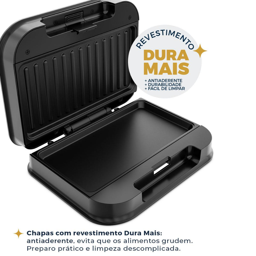 Sanduicheira e Grill Britânia Inox 2 em 1 750W BGR25B