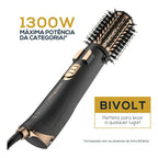 Escova Rotativa Ber21pd Preto E Dourado Bivolt