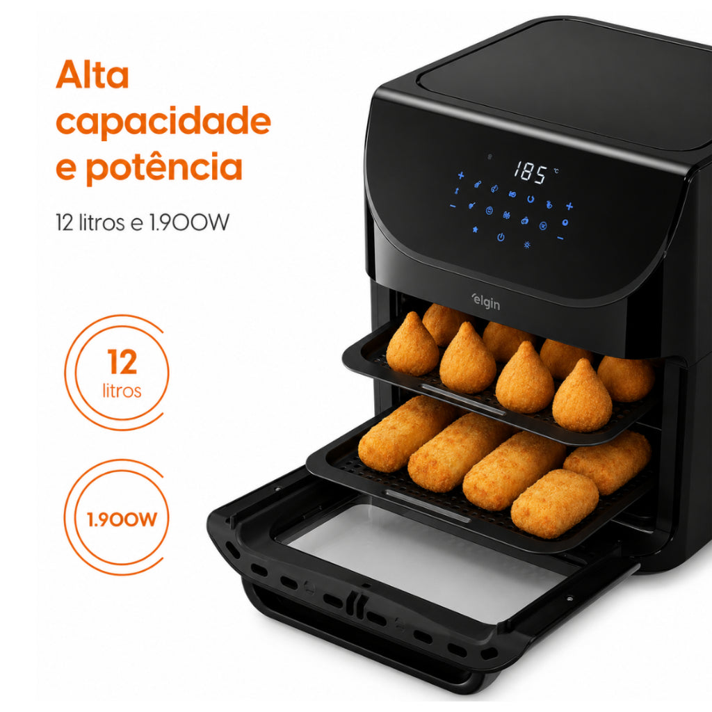 Fritadeira Air Fryer 12Litros Family Oven Fry Elgin 1900W