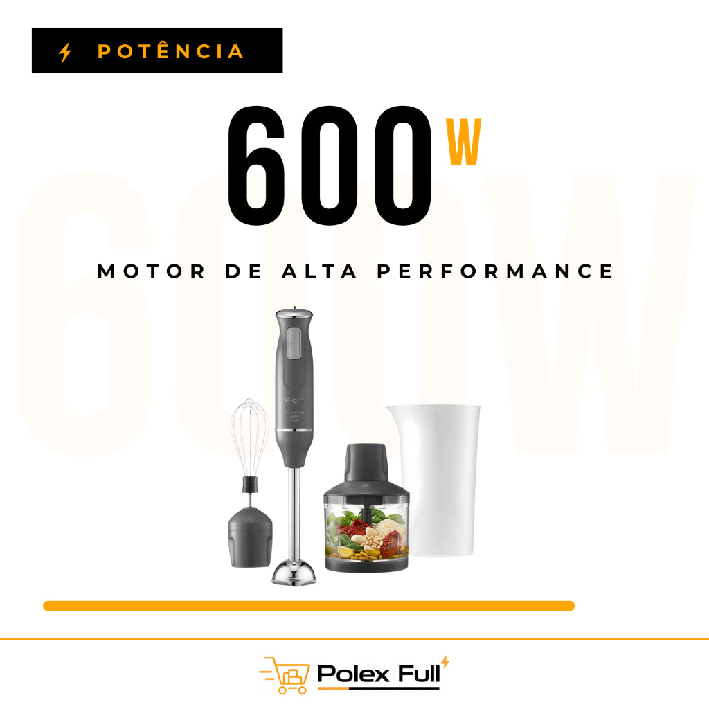 Mixer 3 Em 1 600w Power Inox  Elgin Lunar - Batedor Processador