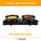 Fogão Elétrico Portátil 2 Bocas 2000W Elgin – Compacto, Potente, Aquecimento em segundos