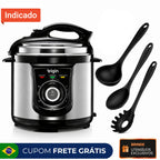 Panela De Pressão Elétrica Elgin 4l Inox + Brinde Utensílios