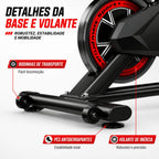 Bicicleta Spinning Ergométrica Exercícios - Monitor Profissional - Suporta até 120kg - Polex Full
