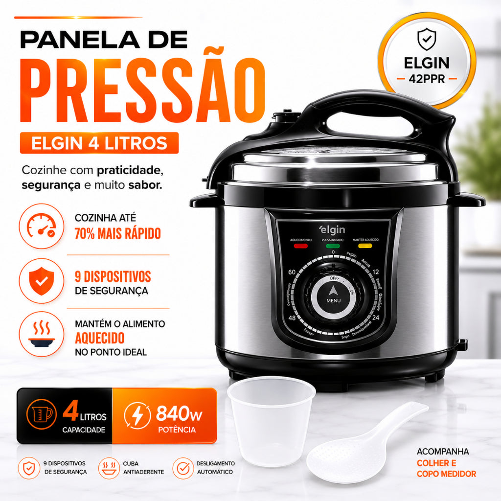 Panela de pressão elétrica 4,0 Litros - Elgin