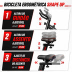 Bicicleta Spinning Ergométrica Exercícios - Monitor Profissional - Suporta até 120kg - Polex Full
