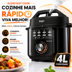 Panela De Pressão Elétrica Fast Cook Preta Elgin - 900w