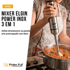 Mixer 1000W 3 em 1 Elgin Power Inox - Batedor Processador