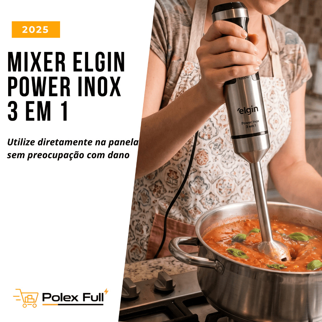 Mixer 1000W 3 em 1 Elgin Power Inox - Batedor Processador