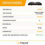 Fogão Elétrico Portátil 2 Bocas 2000W Elgin – Compacto, Potente, Aquecimento em segundos
