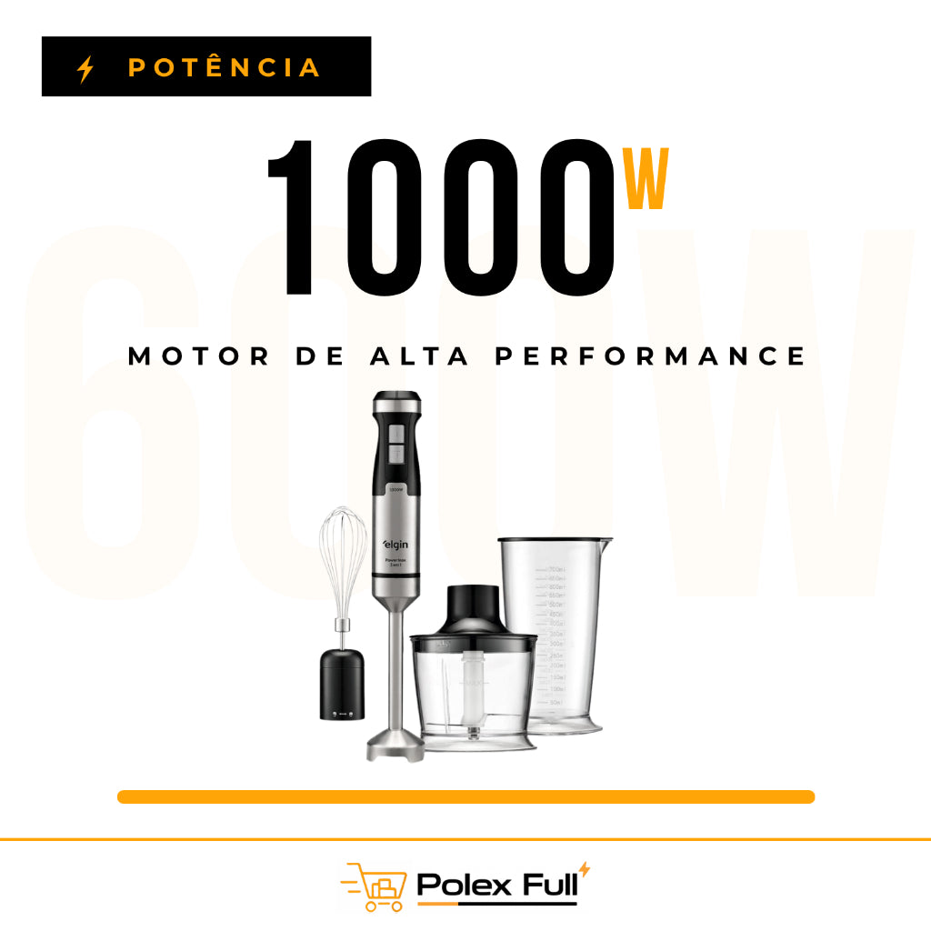 Mixer 1000W 3 em 1 Elgin Power Inox - Batedor Processador