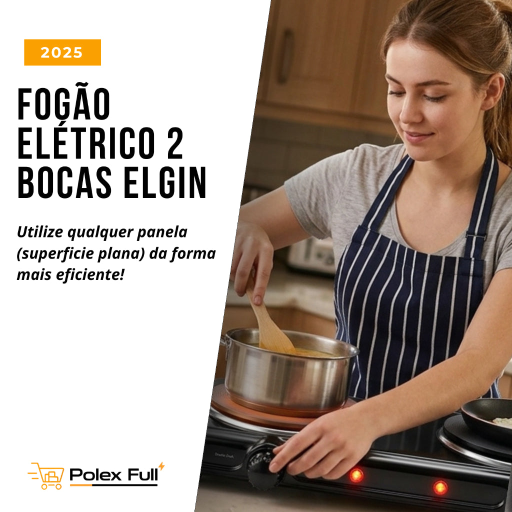 Fogão elétrico de mesa 2 bocas 2.000 watts - Cook For Two Elgin