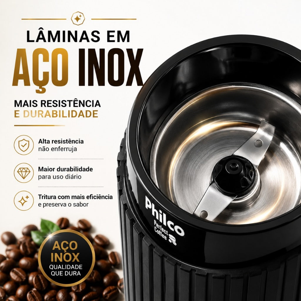 Moedor de Café Philco Perfect Coffee 190W - Prático Café em Fresco Moer Grãos