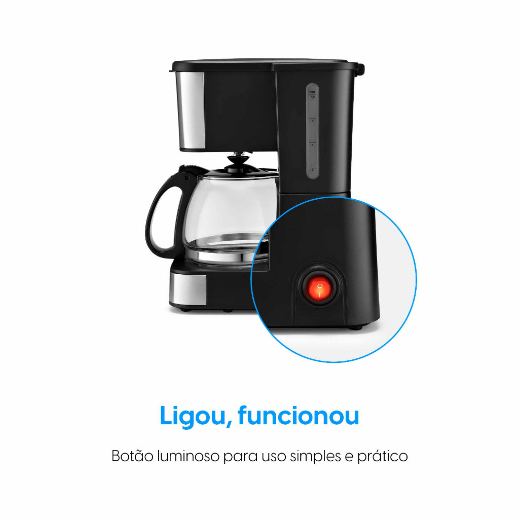 Cafeteira Elétrica Elgin Essential 19 Xícaras 600w Jarra De Vidro