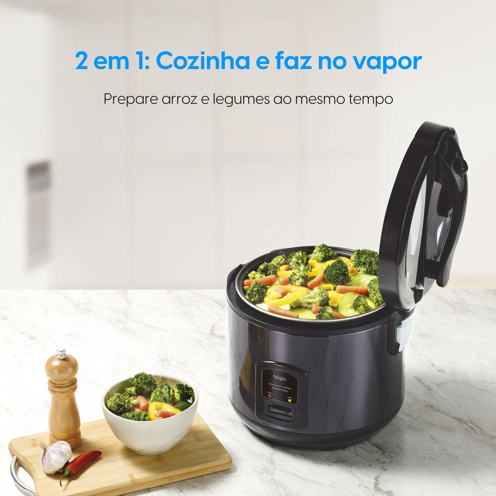 Panela De Arroz Elétrica 127v Elgin Visio Glass 10 Xícaras