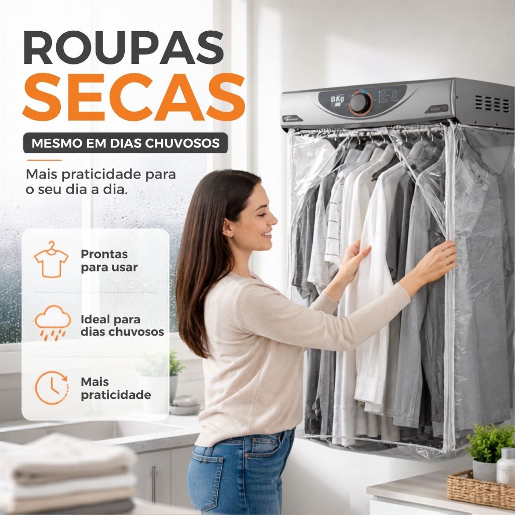 Secadora de Roupas de Parede 8Kg Super Ciclo Silver Fischer