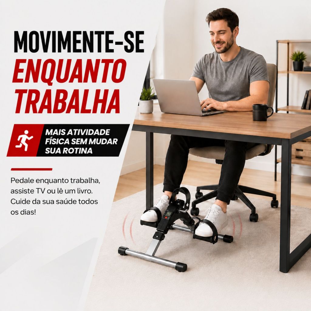 Mini Bicicleta Ergométrica Digital Dobrável Fitness Pedalinho - Polex Full Training - Reabilitação Fisioterapia