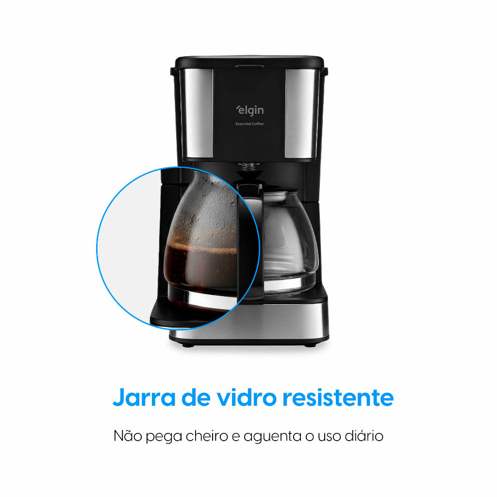 Cafeteira Elétrica Elgin Essential 19 Xícaras 600w Jarra De Vidro