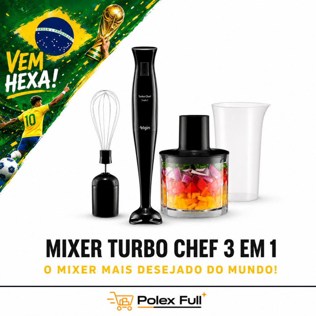 Mixer Power Turbo Chef Processador 3 em 1 200W Elgin