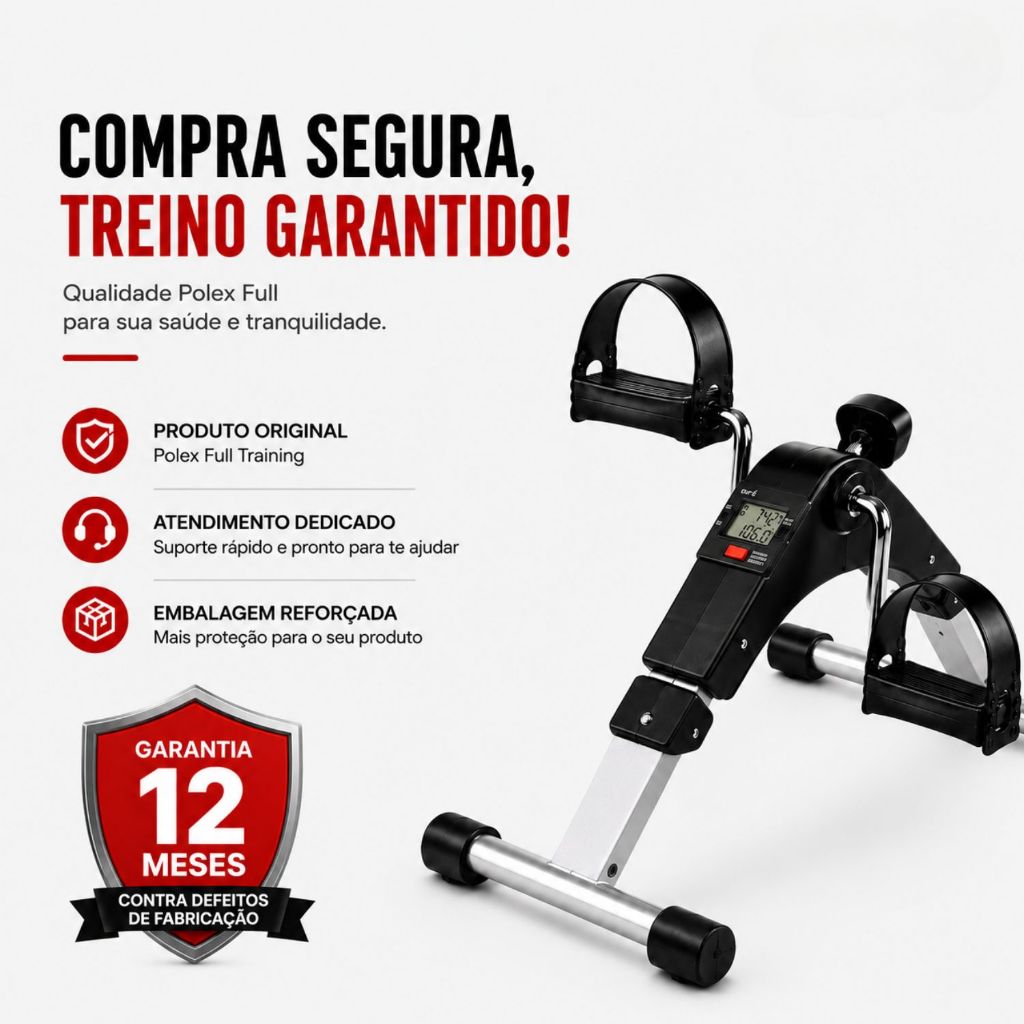Mini Bicicleta Ergométrica Digital Dobrável Fitness Pedalinho - Polex Full Training - Reabilitação Fisioterapia