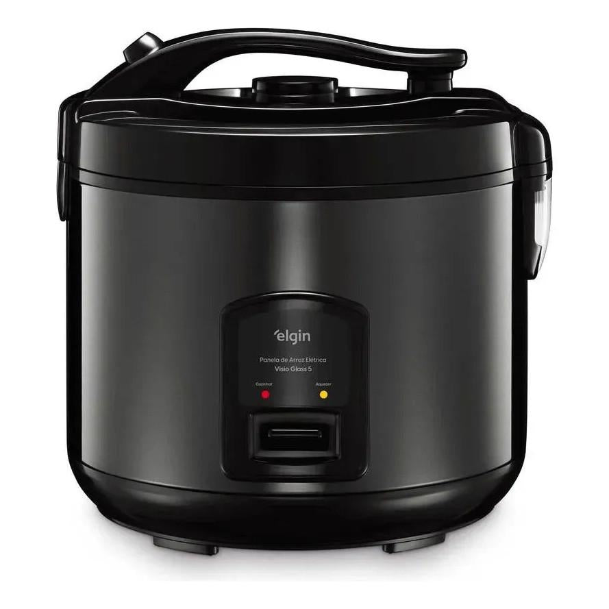 Elgin Visio Glass Panela de Arroz Elétrica 5 Xícaras 400W Tampa de Vidro Função Vapor