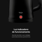 Chaleira Elétrica Slim Preta – Jarra sem Fio 1,8 Litros Desligamento Automático 1.200W