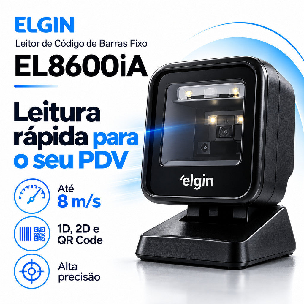 Leitor De Código De Barras Fixo Elgin El8600ia 8m/s Cor Preto