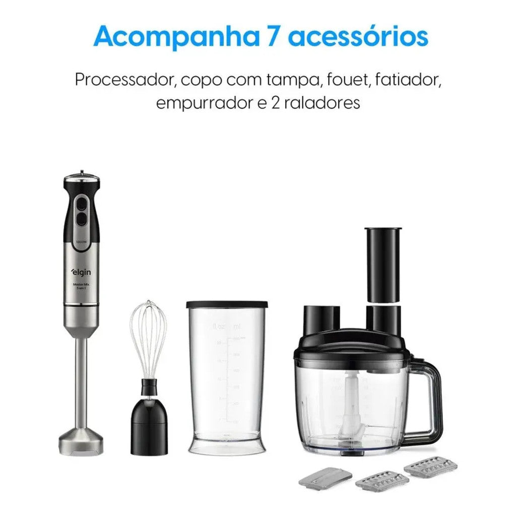 Mixer Master Mix 5 Em 1 Elgin 1.000w 110v 5 Funções Prateado