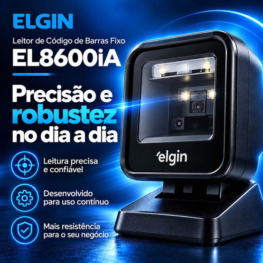 Leitor De Código De Barras Fixo Elgin El8600ia 8m/s Cor Preto