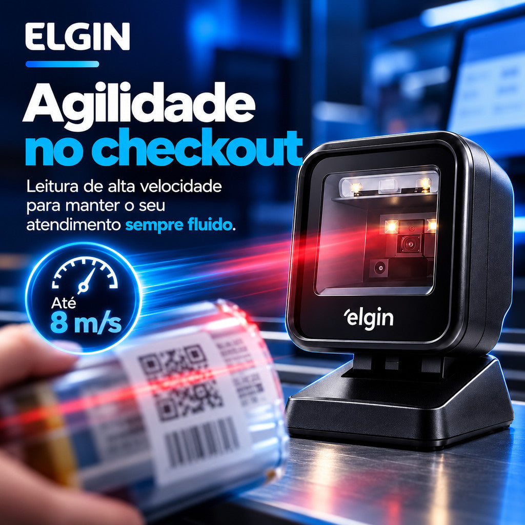 Leitor De Código De Barras Fixo Elgin El8600ia 8m/s Cor Preto