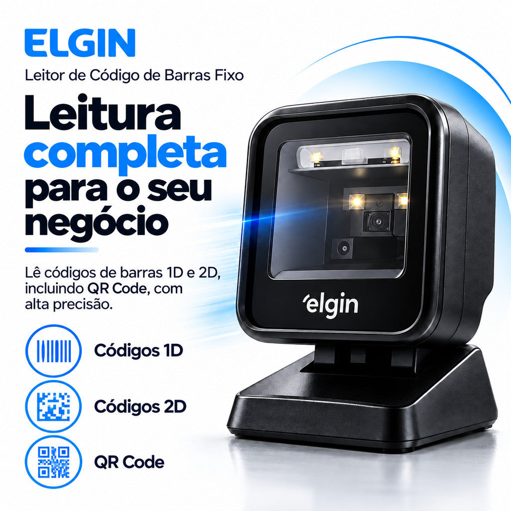 Leitor De Código De Barras Fixo Elgin El8600ia 8m/s Cor Preto