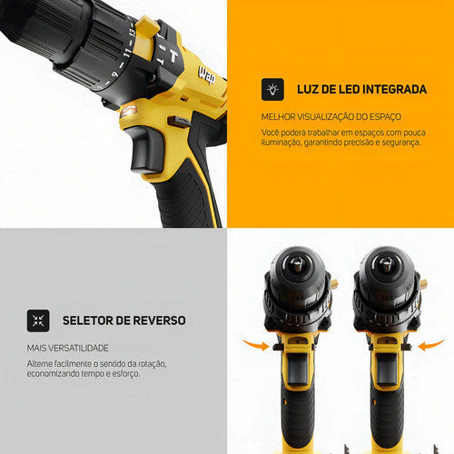 Parafusadeira E Furadeira De Impacto 3/8  Wap K21 Id02 - com Maleta - 127/220v 50/60 Hz